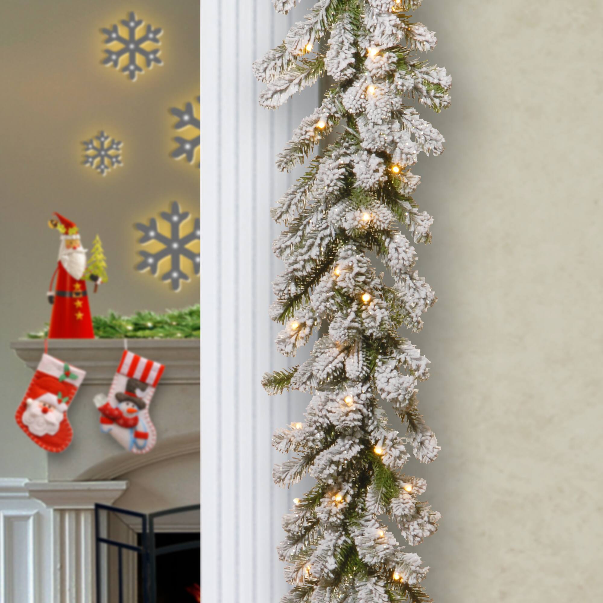 9ft. Snowy Sheffield Spruce Garland With Twinkly™ LED Lights